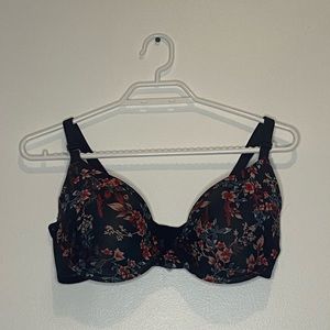 Adrienne Vittadini Black Floral Bra Size 38C